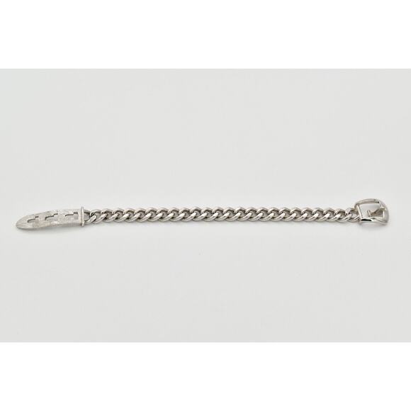 Avon Vintage Belt Buckle Bracelet Silver Tone Linked Chain Signed 80s 1980s Bin2 - Picture 10 of 12